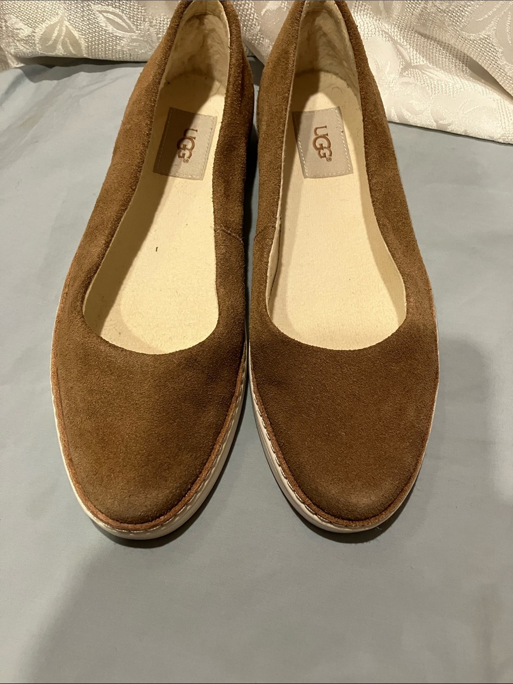 UGG Women's Chestnut Suede Ballet Flats